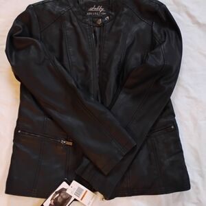 Selby Collections Womens  Black Leather Jacket Size M BRAND NEW WITH TAGS